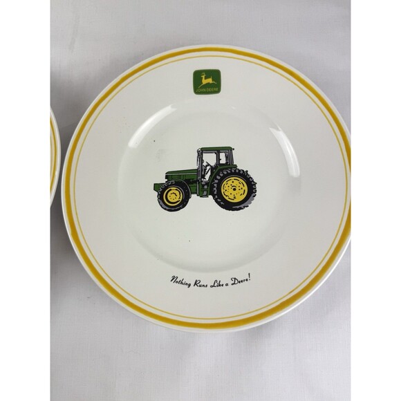 John Deere Tractor 9" Salad Plates “Nothing Runs Like a Deere!" Gibson SET OF 2 - Picture 4 of 12